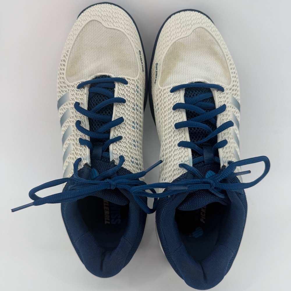 K-Swiss Mens Pickleball Shoes Tennis Sneakers Size 10 White Blue DuraWrap - Picture 2 of 11